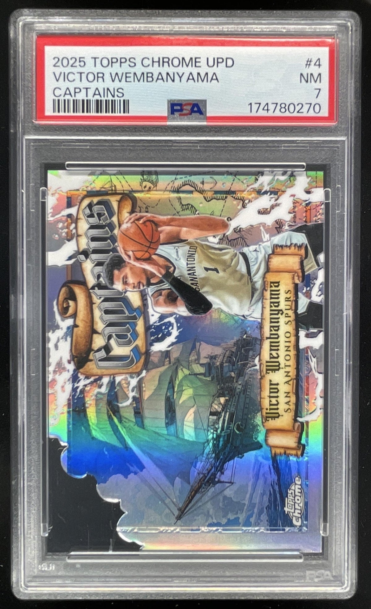 2025-26 Topps Chrome Update Captains #SC-4 Victor Wembanyama PSA 7