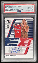2025 Panini Donruss WNBA Next Day Autographs #6 Kiki Iriafen RC Auto PSA 10