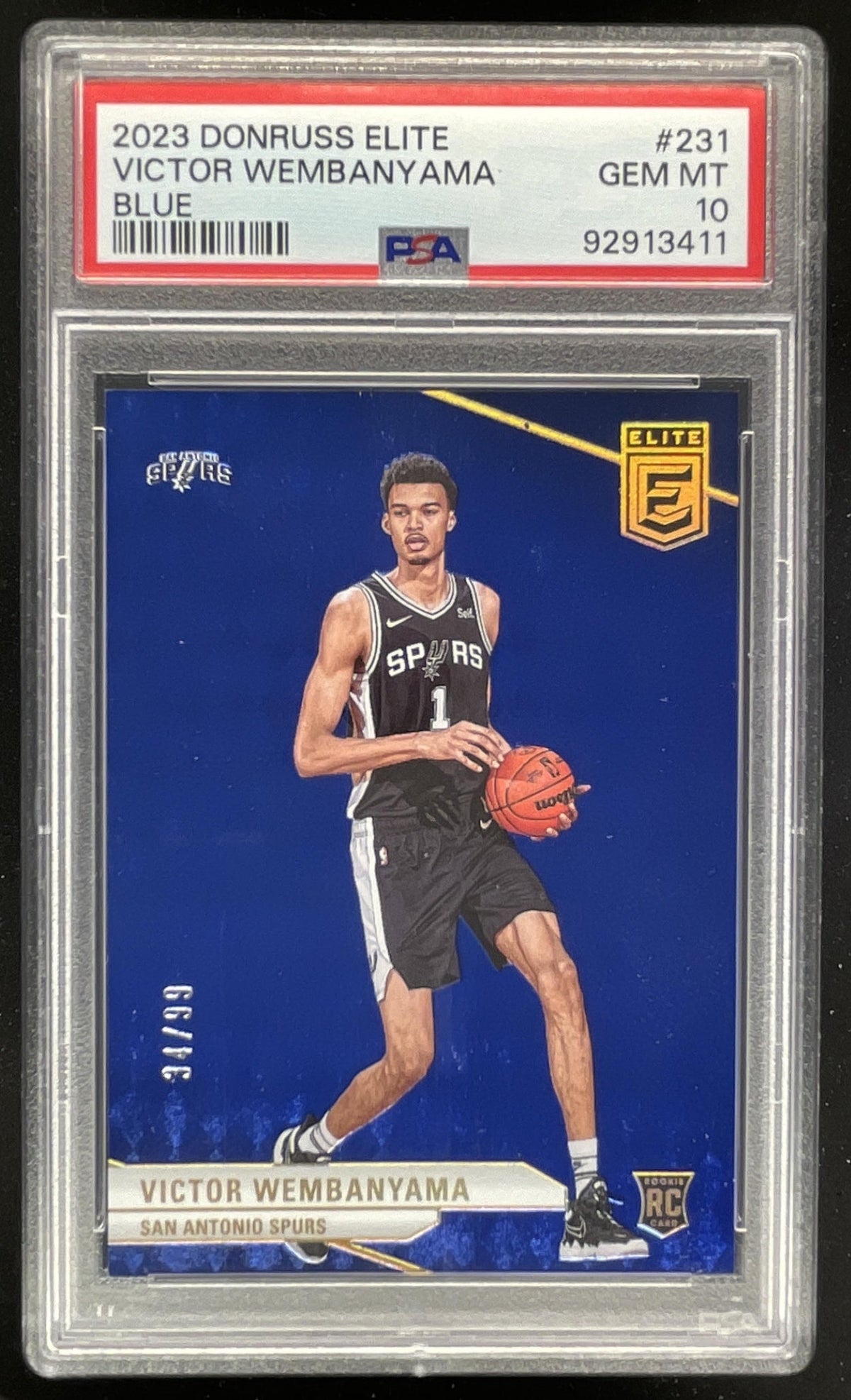 2023-24 Panini Donruss Elite Blue #231 Victor Wembanyama RC /99 PSA 10