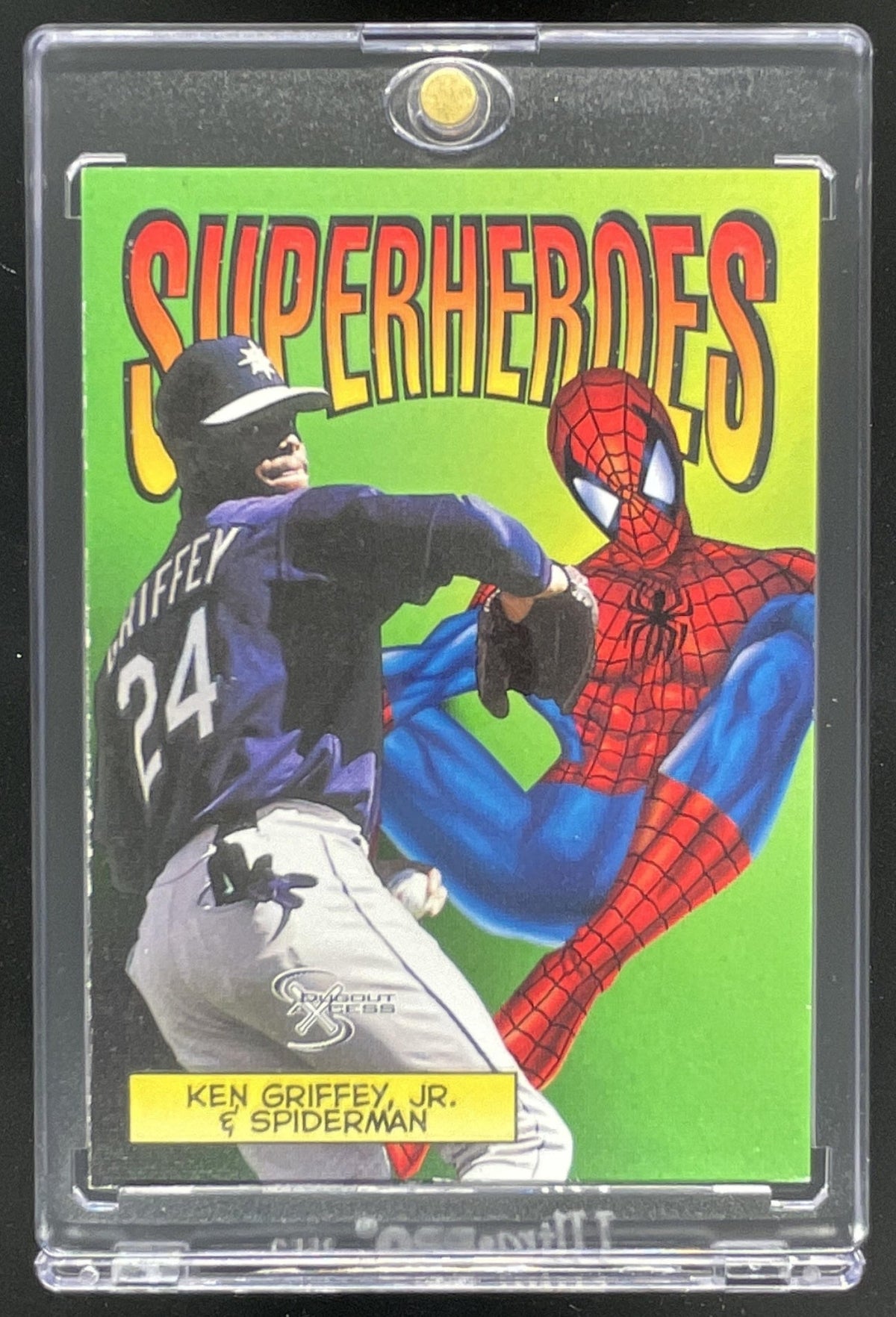 1998 Skybox Dugout Axcess Superheroes #3SH Ken Griffey Jr. Spider-Man