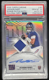 2025 Topps Chrome Rookie Patch Autograph #RPA-JD Jaxson Dart RC Auto PSA 10