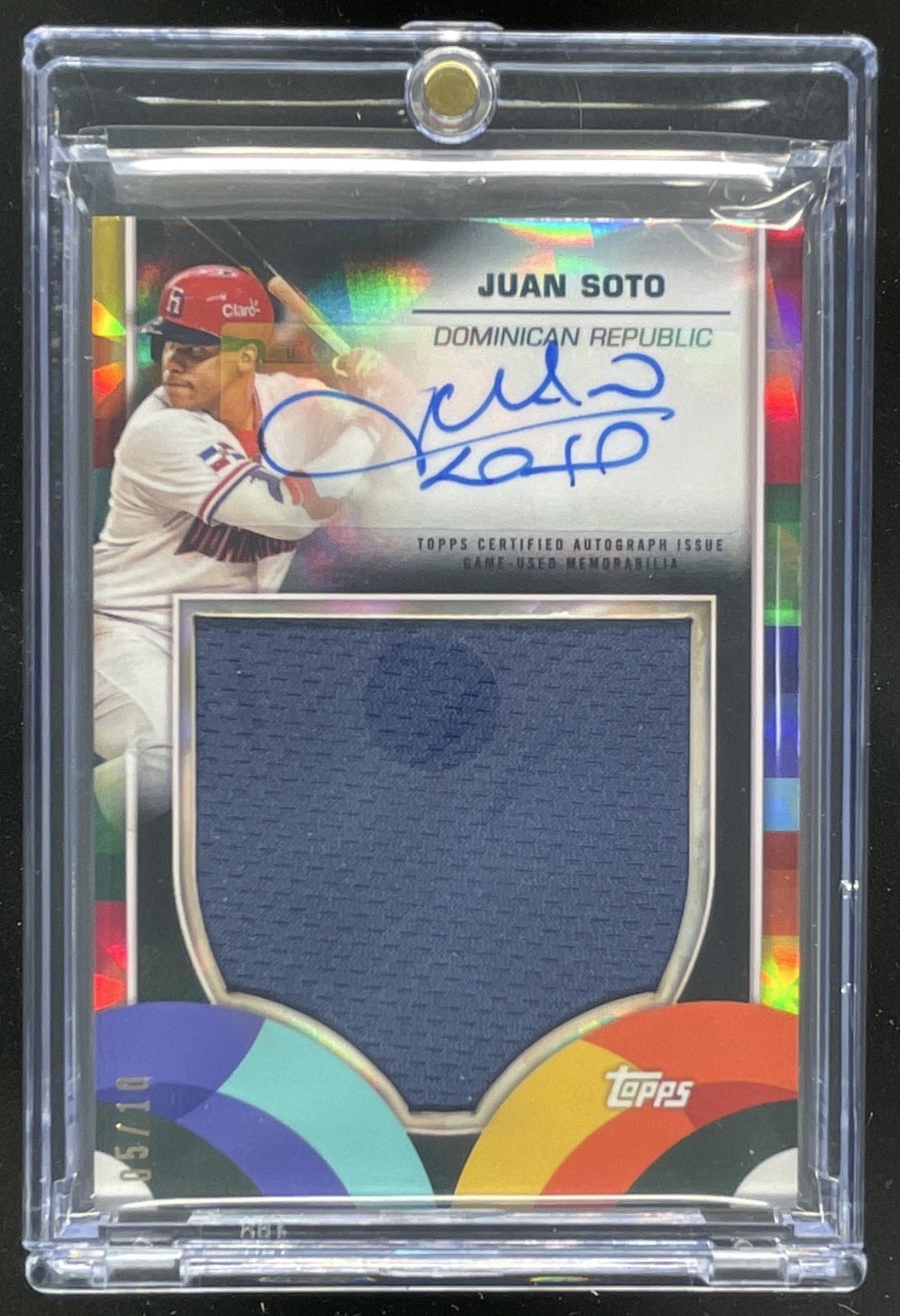 2023 Topps World Baseball Classic WBC Relics Black Difractor Juan Soto Auto /10