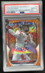 2022 Bowman University Chrome Orange Shimmer #94 Jaxson Dart /25 PSA 10