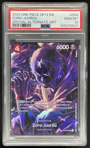 2025 One Piece OP12 EN #004 Zoro-Juurou Special Alternate Art PSA 10