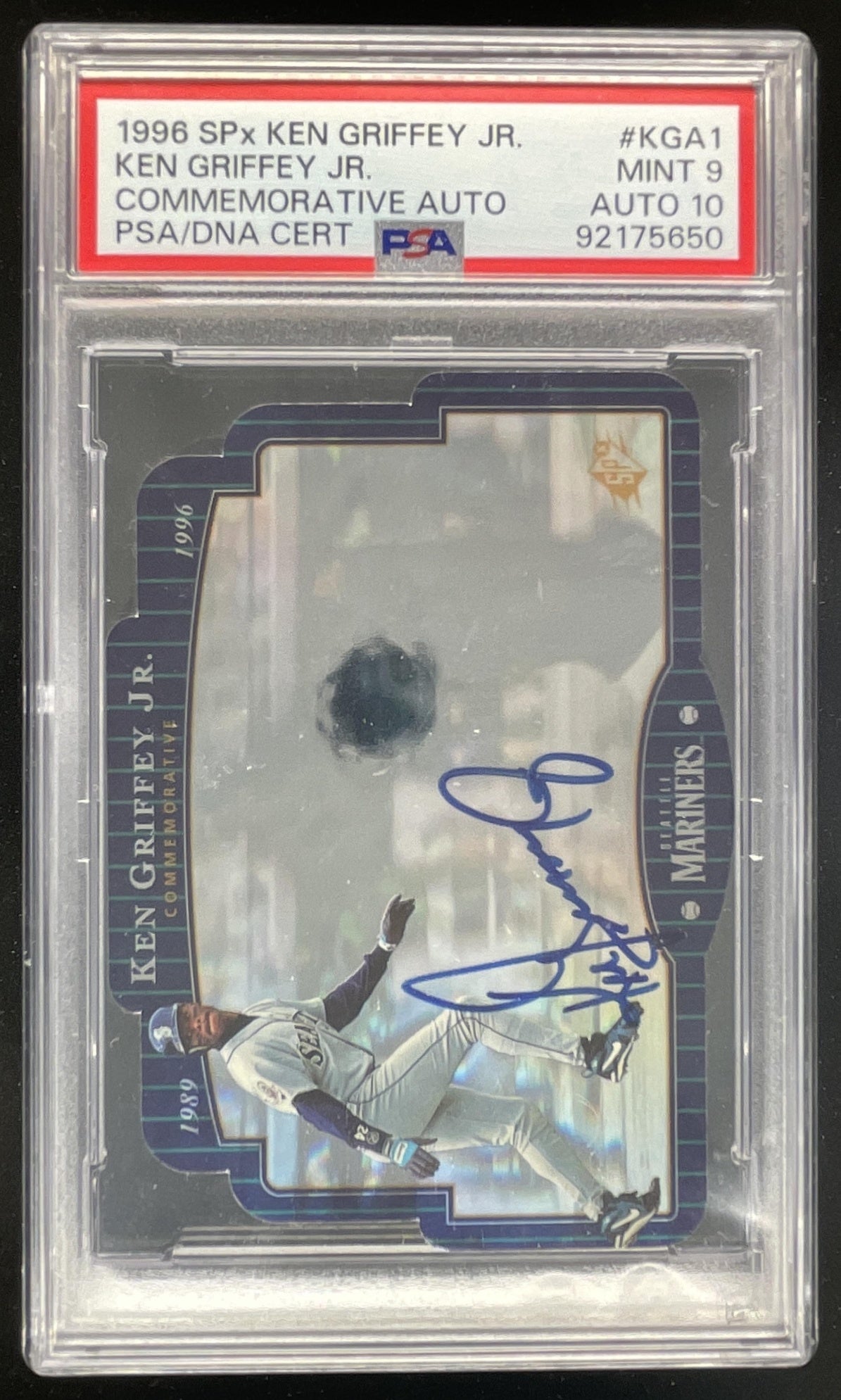 1996 SPx Inserts #KGA1 Ken Griffey Jr. Auto PSA 9