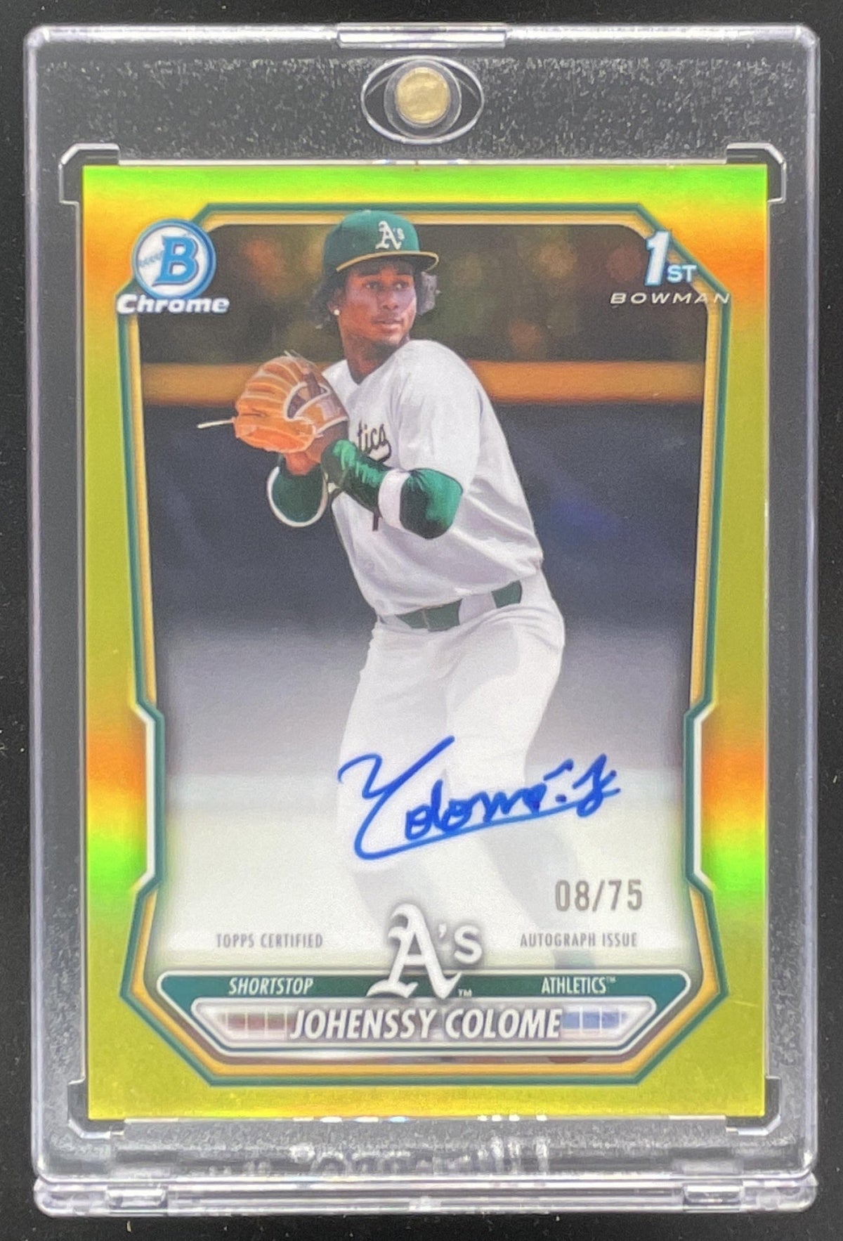 2026 Bowman Chrome Prospects Yellow #CPA-JC Johenssy Colome RC Auto /75