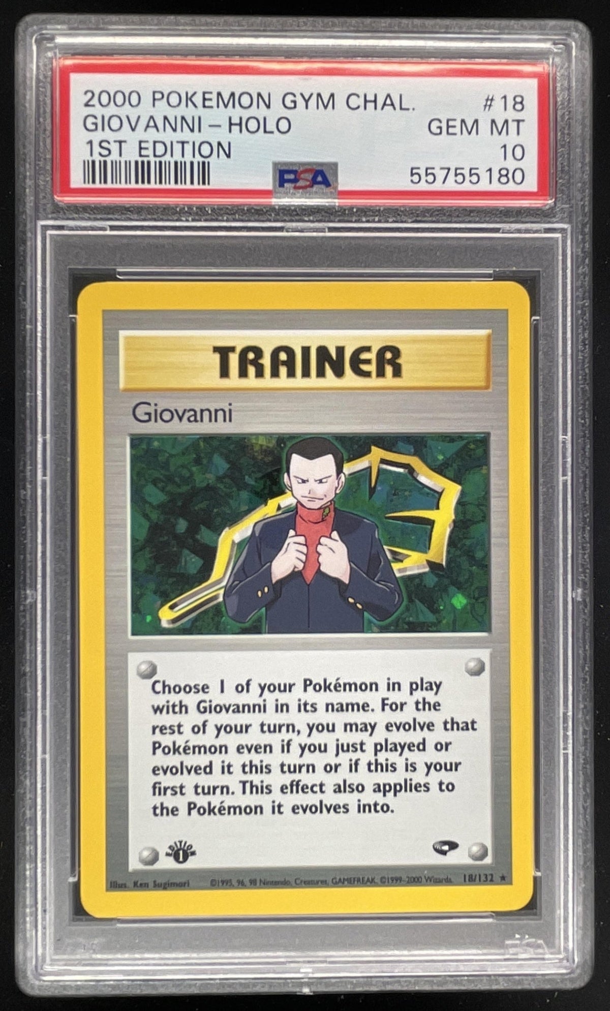2000 Pokemon Gym Challenge 1st Edition #18/132 Giovanni Holo PSA 10