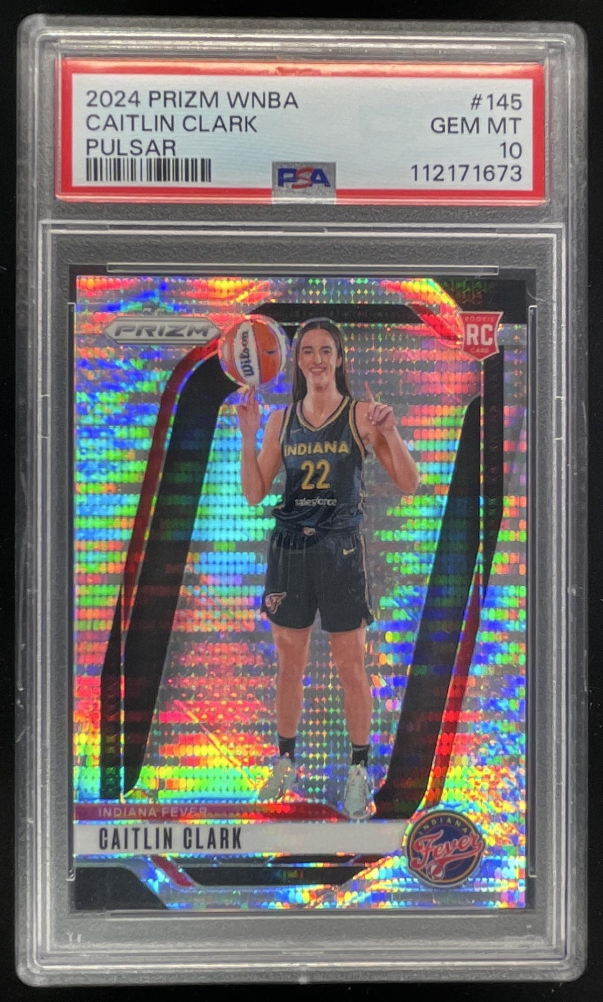 2024 Panini WNBA Prizm Pulsar Prizm #145 Caitlin Clark RC /499 PSA 10