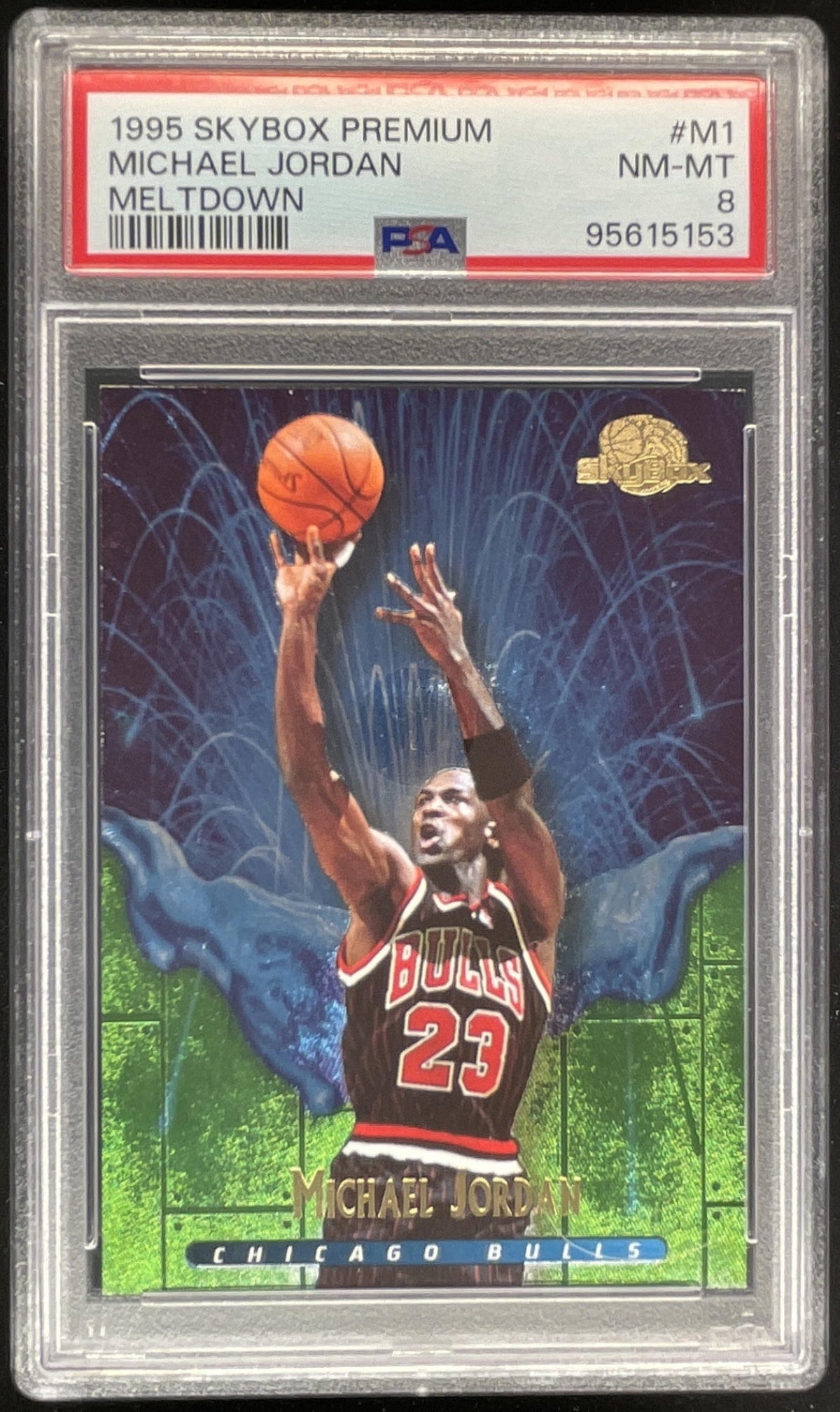 1995-96 Skybox Premium Meltdown #M1 Michael Jordan PSA 8