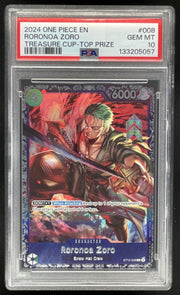 2024 One Piece Treasure Cup Top Prize #008 Roronoa Zoro PSA 10