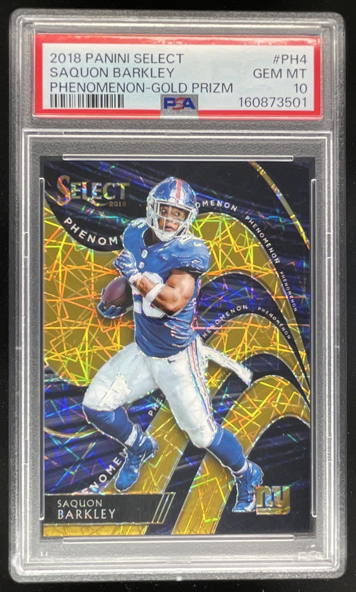 2018 Panini Select Phenomenon Gold Prizm #PH-4 Saquon Barkley RC /10 PSA 10