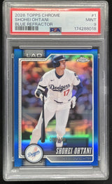 2026 Topps Chrome Blue Refractor #1 Shohei Ohtani /150 PSA 9