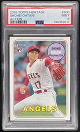 2018 Topps Heritage #600 Shohei Ohtani RC Action PSA 9