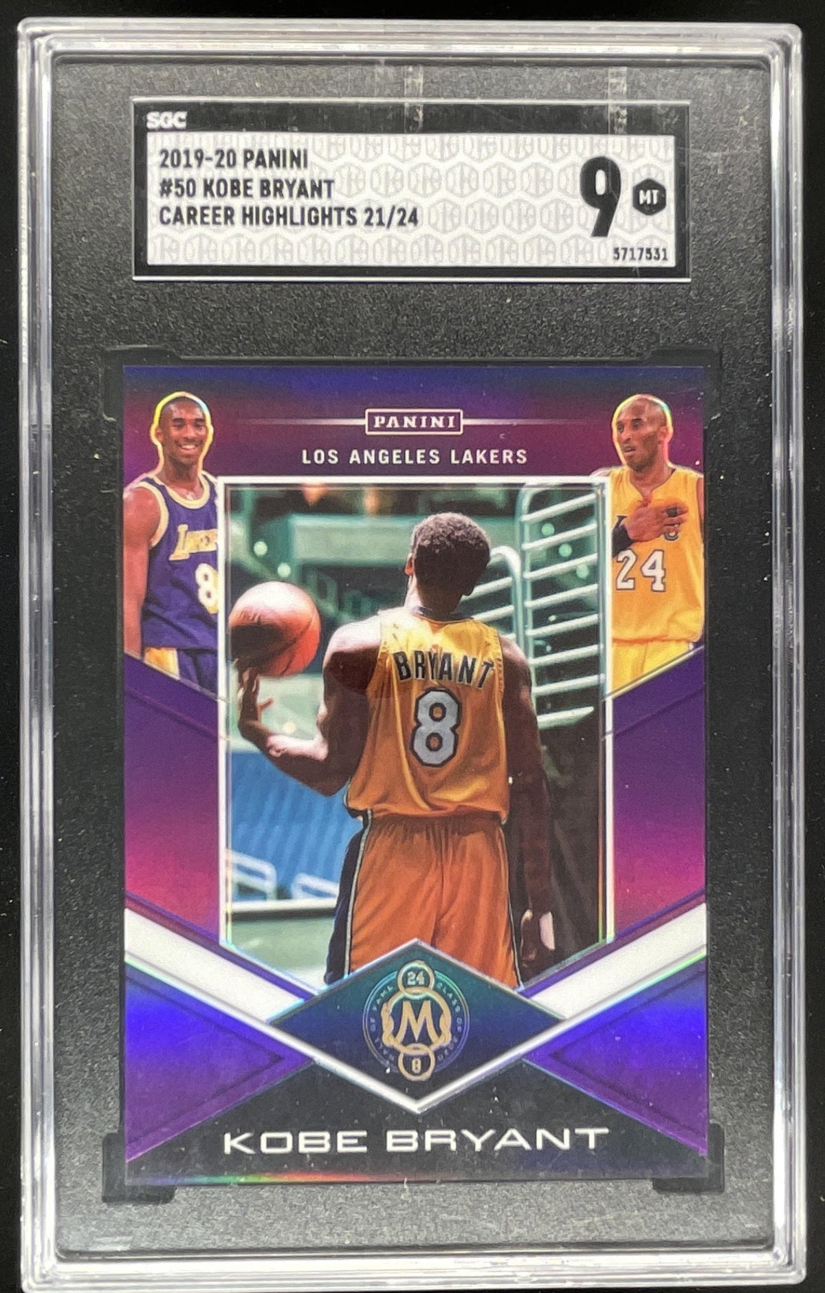2019-20 Panini Career Highlights #50 Kobe Bryant /24 SGC 9