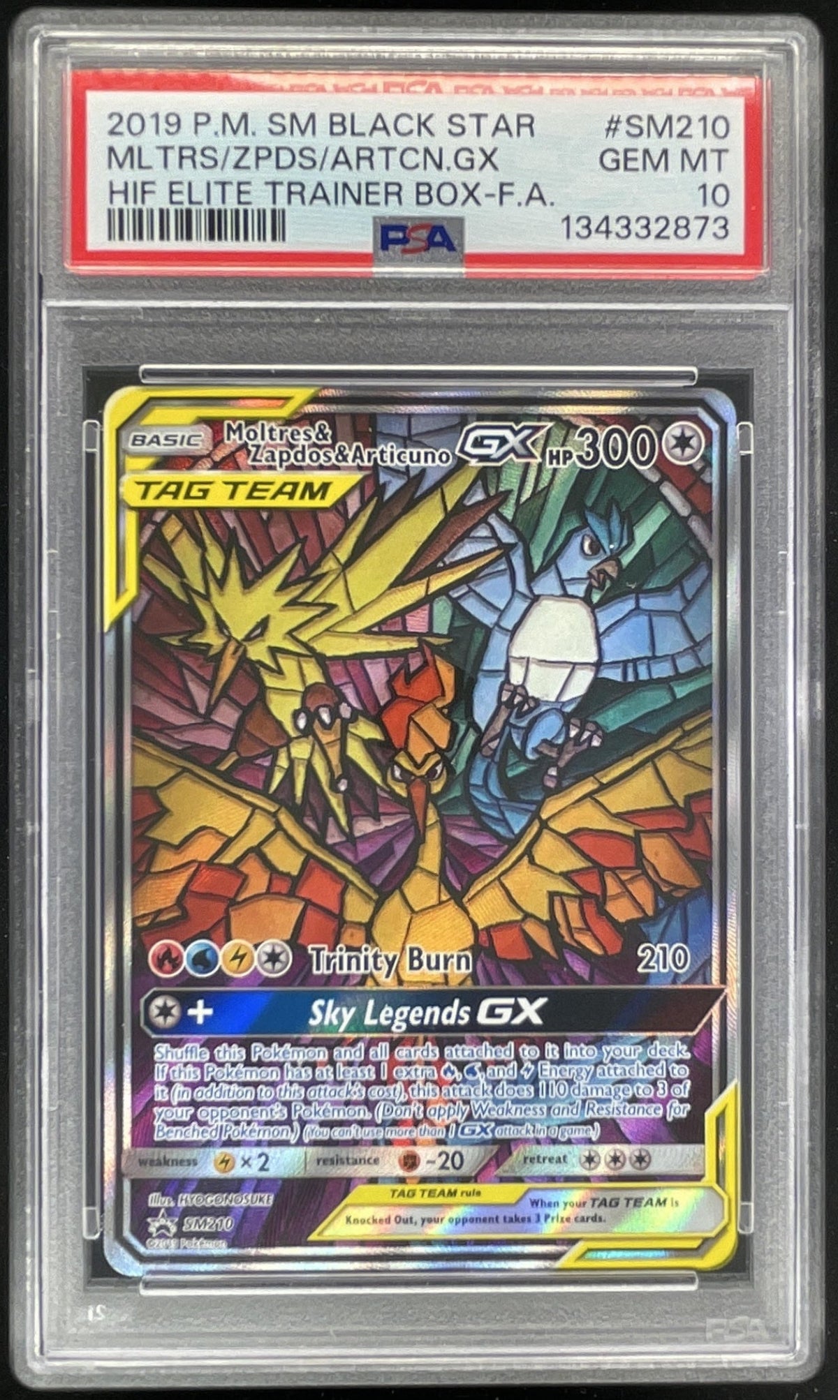 Pokemon Black Star Promos #SM210 Moltres & Zapdos & Articuno Tag Team PSA 10