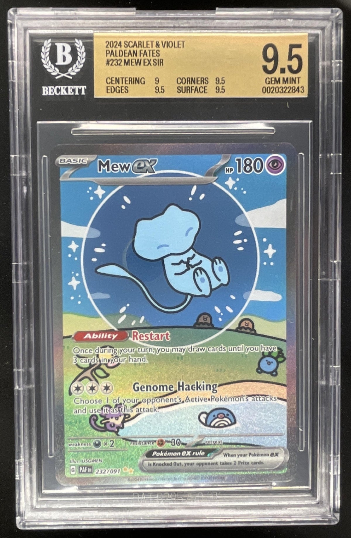 2024 Pokemon Paldean Fates #232/091 Mew ex BGS 9.5