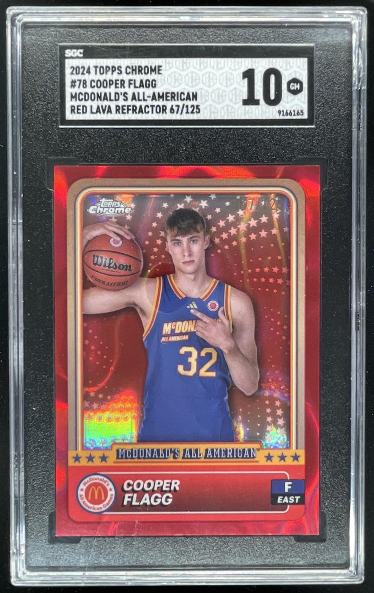 2024 Topps Chrome McDonald's All-American Red Lava #78 Cooper Flagg /125 SGC 10