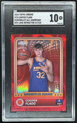 2024 Topps Chrome McDonald's All-American Red Lava #78 Cooper Flagg /125 SGC 10