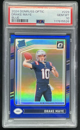 2024 Panini Donruss Optic Blue #229 Drake Maye Rated Rookie /199 PSA 10