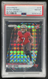 2024 Panini Prizm Black Finite Prizm #316 Bucky Irving RC 1/1 PSA 8