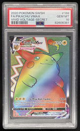 2020 Pokemon Sword & Shield Vivid Voltage #188/185 Pikachu VMAX PSA 10