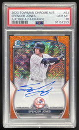 2023 Bowman Chrome Mojo Chrome Orange #BCMA-SJ Spencer Jones Auto /25 PSA 10
