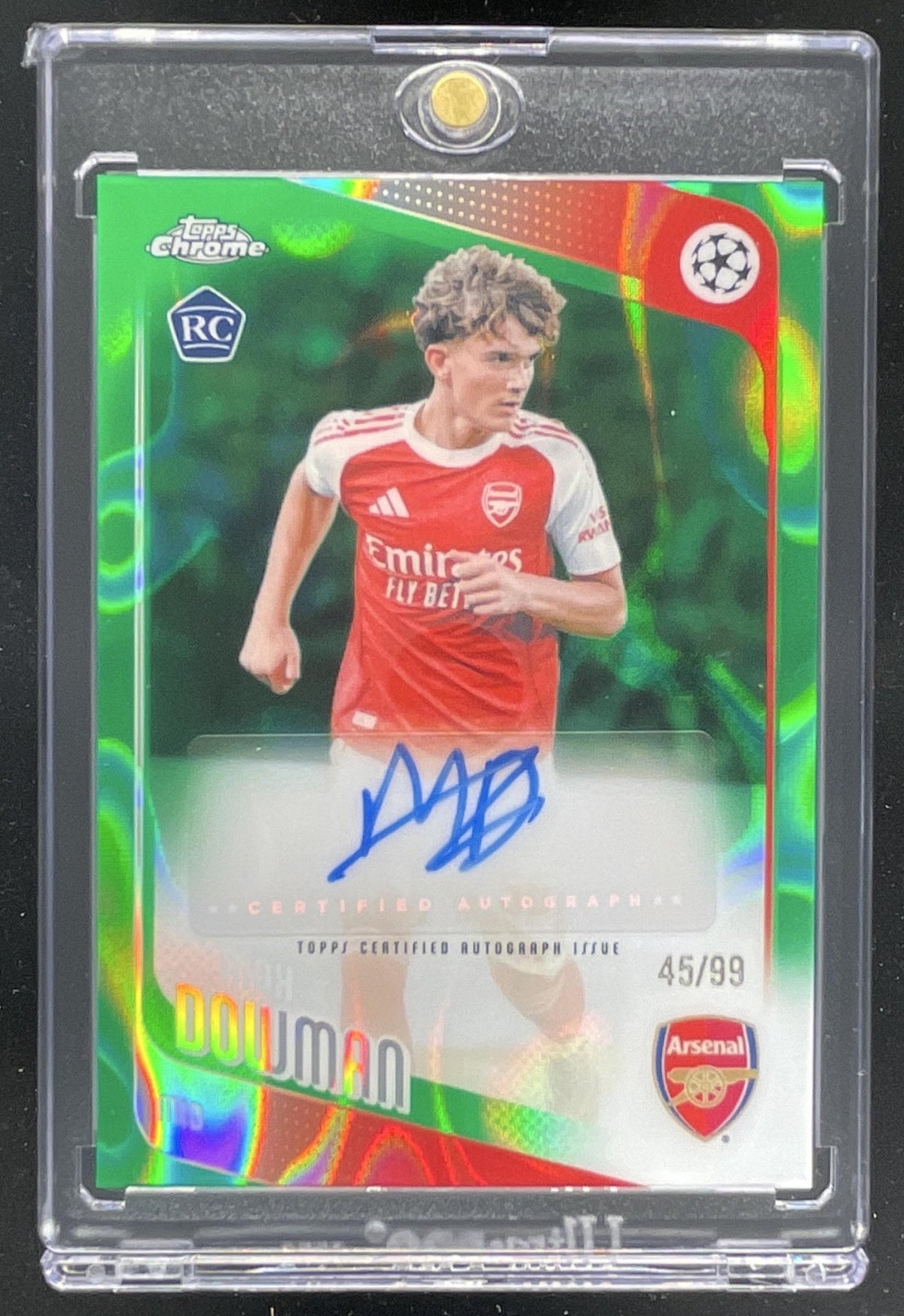 2025-26 Topps Chrome Chrome Green Lava #CA-MD Max Dowman RC Auto /99