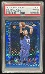 2025-26 Topps Chrome Blue X-Fractor #251 Cooper Flagg RC PSA 10