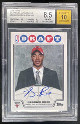 2008 Topps Draft Day Autographs #DDA-DR Derrick Rose Auto /100 BGS 8.5