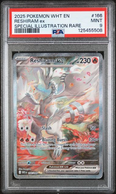 Reshiram Ex Pokémon White Flare Special Illustration Rare #166/086 PSA 9