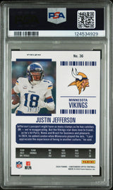 2024 PANINI CONTENDERS OPTIC 36 JUSTIN JEFFERSON PURPLE PULSAR PSA 10