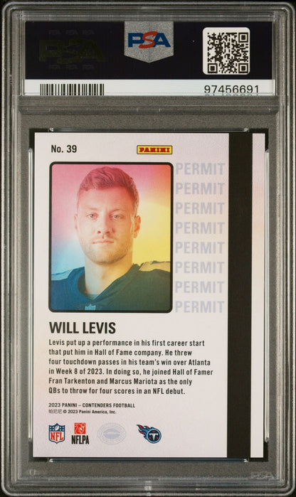 Will Levis 2023 Panini Contenders Permit To Dominate Ssp Rookie Card PSA 10