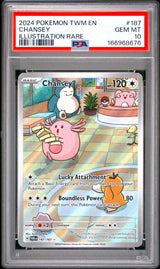 2024 POKEMON TWM EN-TWILIGHT MASQUERADE 187 CHANSEY ILLUSTRATION RARE PSA 10