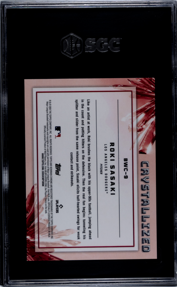 2025 Bowman Roki Sasaki #Bwc-9 Crystallized Sgc 10