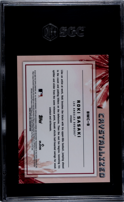 2025 Bowman Roki Sasaki #Bwc-9 Crystallized Sgc 10