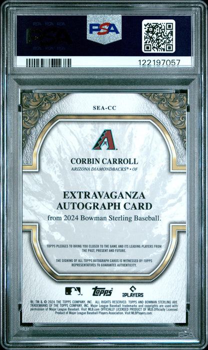 2024 Bowman Sterling Sterling Extravaganza Auto Corbin Carroll PSA 9
