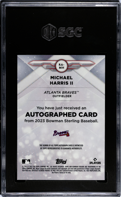 2023 Bowman Michael Harris Ii #Ra-Mh Rk. Auto Silver Refractor Sgc 9.5 Auto 10