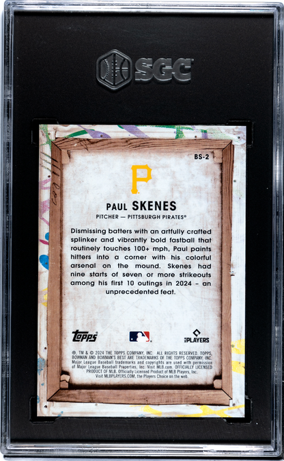 2024 Bowman's Best Paul Skenes #Bs-2 Showpieces Sgc 8.5