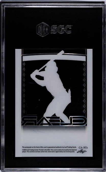 2022 Leaf Trinity Jackson Holliday #Ca-Ni1 Clear Silver Sgc 9 Auto 10 #/10