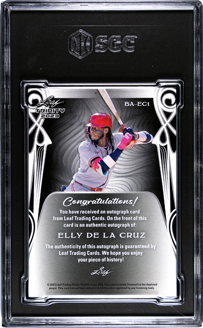 2023 Leaf Trinity Elly De La Cruz #Ba-Ec1 Autograph Platinum Sgc 9 Auto 10