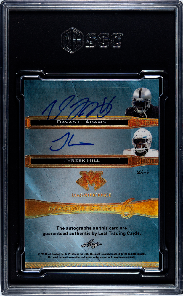 2023 Leaf Johnson Adams Hill Moss Irvin Bruce #M6-5 6 Auto Gold Holo 1 1 Sgc 8.5