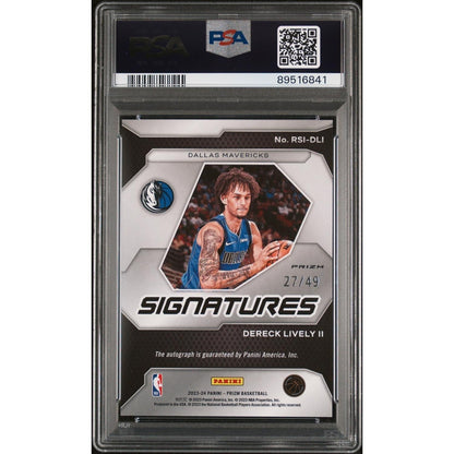 2023 Panini Prizm Rookie Signatures Dereck Lively Ii #Rsidli Blue PSA 10