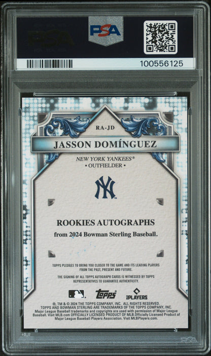 2024 Bowman Sterling Rookies Auto Jasson Dominguez #Rajd Black Lava 01/10 PSA 9