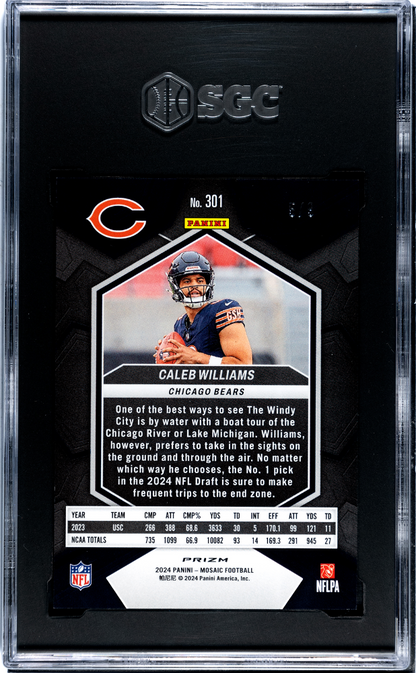 2024 Panini Mosaic Caleb Williams #301 Red Wave Prizm Sgc 10