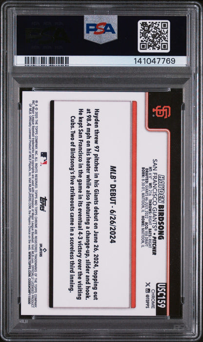 2025 Topps Chrome Update Hayden Birdsong #159 Black Geometric PSA 10