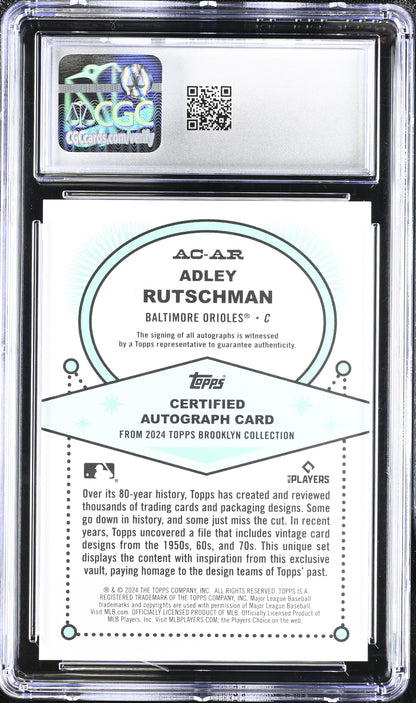 2024 Topps Brooklyn Collection Adley Rutschman #Ac-Ar Orange 04/25 Auto CGC 10