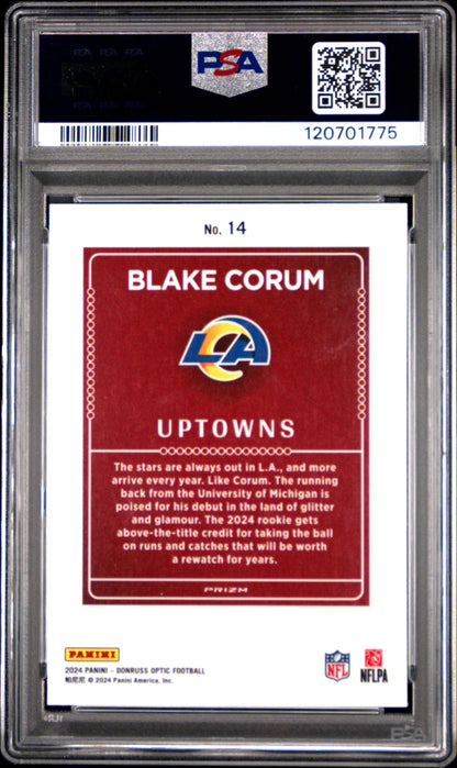 2024 Panini Donruss Optic Uptowns Blake Corum #14 PSA 9