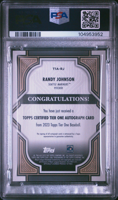 2023 Topps Tier One Autographs Randy Johnson #T1arj 36/75 PSA 9