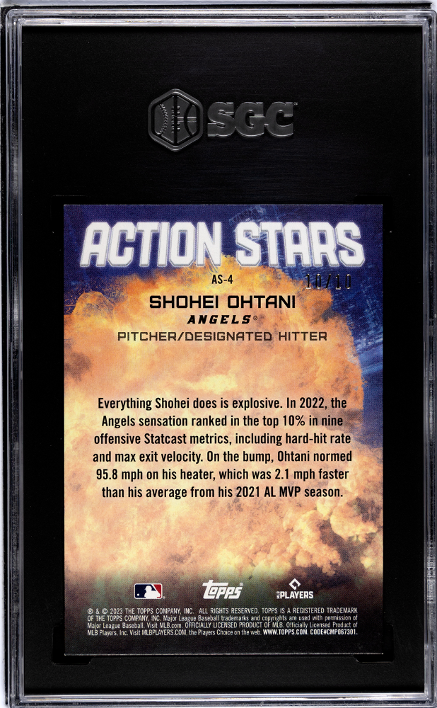 2023 Topps Update Shohei Ohtani #As-4 Action Stars Black Sgc 9
