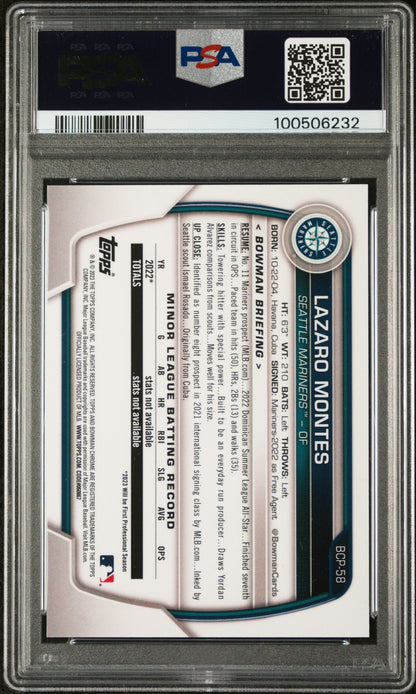 2023 Bowman Mega Box Chrome Lazaro Montes #58 Pink Refractor PSA 10